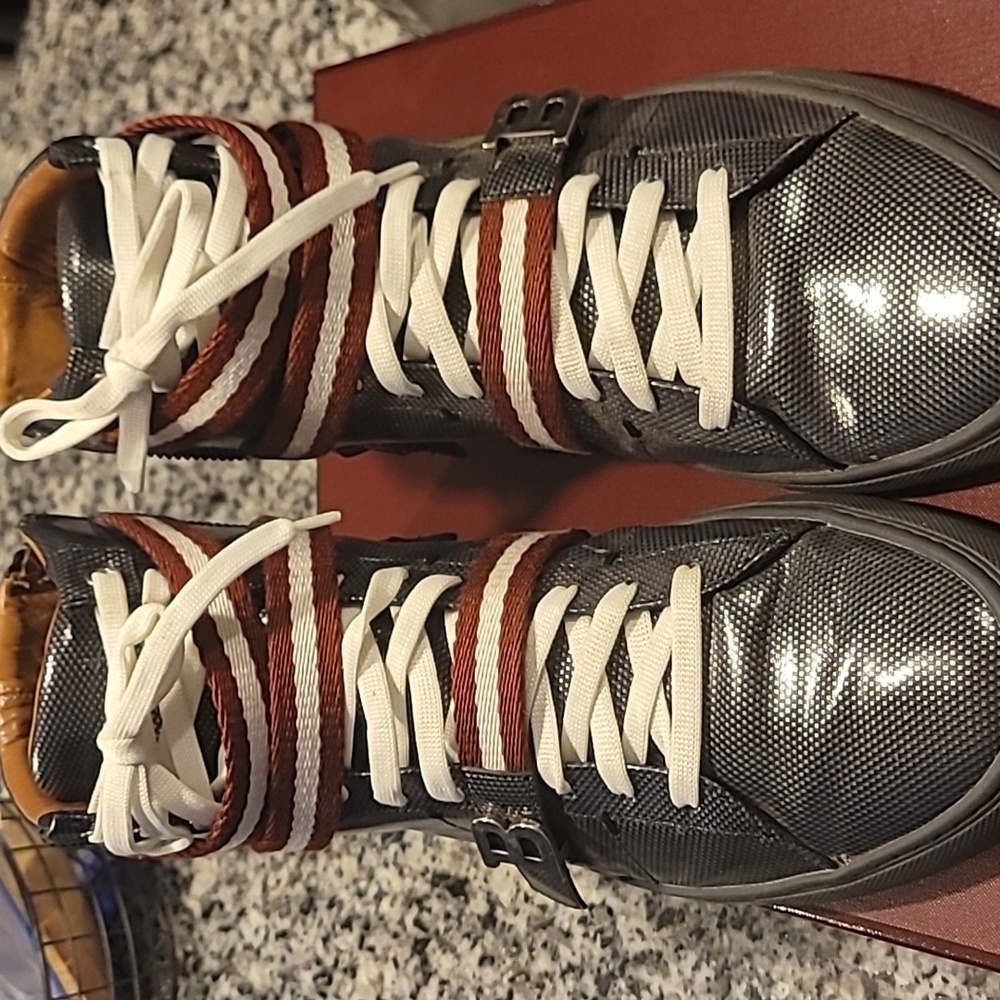 Stylish Bally Gray High-Top Sneakers